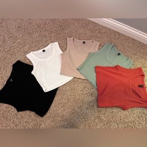 SHEIN Women's Crop Tops - Black, White, Pink, Green, Red